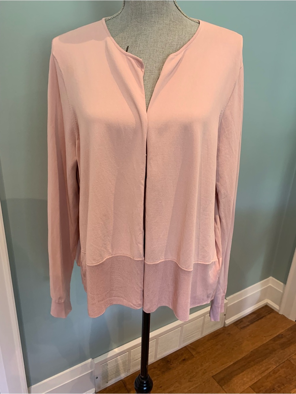 Ted Baker London Blush Pink Long-Sleeve Open-Front Blouse